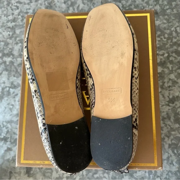 EVERLANE Italian Leather Day Ballet Flat Snake Print 9.5 - Picture 9 of 16